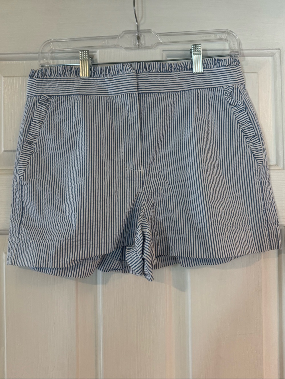 J. Crew Blue and White Striped Cotton Shorts